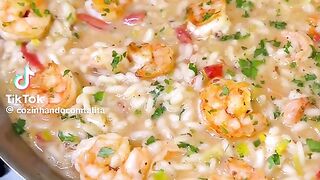 risoto de camarão com limão