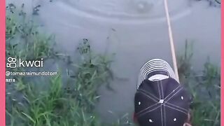 PEIXE LEVOU  PARA DENTRO DA ÁGUA