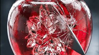Cutting a Crystal Apple | Hyper-Realistic AI ASMR