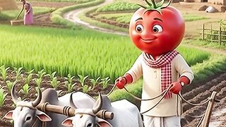 টমেটো ও গরু হাল চাষ