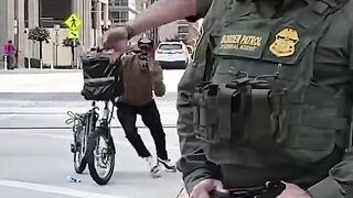 trained professionals_ thwarted by dude on a bike