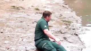 The Keeper Fell In. His Lion Jumped In After Him. 🦁🐊 #funny