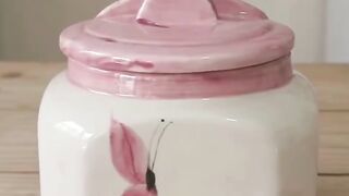 ✨Porta Sal Rosa Cerâmica Premium Organizador De Cozinha💕