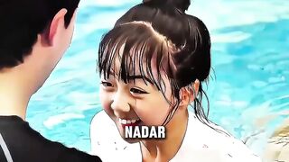 O pai abandonou a filha na piscina