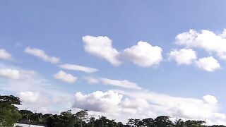 Beautiful Blue Sky and Scenic Village View.