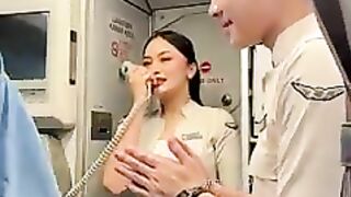 Super Air Jet flight attendant checking passenger tickets.mp4