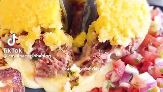 cuscuz recheado de da água na boca