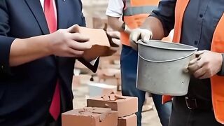Trump working at site