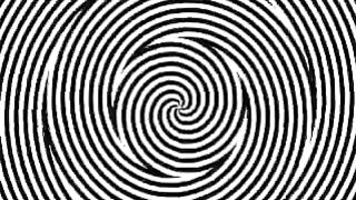 Assista ao vídeo, concentre seu olhar no centro da espiral.