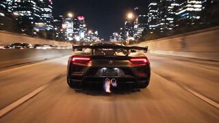 MATTE BLACK SUPERCAR AT NIGHT 🖤🔥 | Engine Sound + Highway in 4K 2