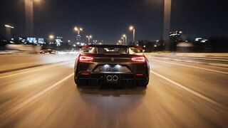 MATTE BLACK SUPERCAR AT NIGHT 🖤🔥 | Engine Sound + Highway in 4K 3