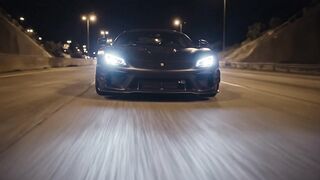 MATTE BLACK SUPERCAR AT NIGHT 🖤🔥 | Engine Sound + Highway in 4K 6