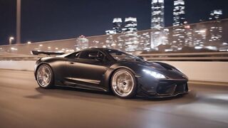 MATTE BLACK SUPERCAR AT NIGHT 🖤🔥 | Engine Sound + Highway in 4K 7