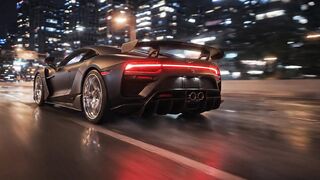 MATTE BLACK SUPERCAR AT NIGHT 🖤🔥 | Engine Sound + Highway in 4K 9