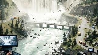 Filmmaking Dam Bursts Across Miniature Valley 4
