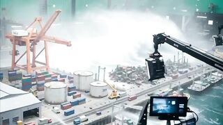 Filmmaking Container Port Storm Simulation 4