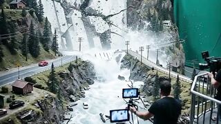 Filmmaking Dam Bursts Across Miniature Valley 2