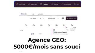 Agence de GEO _ 5000€_mois Facilement avec Metricool