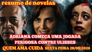 RESUMO DA NOVELA QUEM AMA CUIDA ADRIANA COMEÇA UMA JOGADA PERIGOSA CONTRA ULISSES