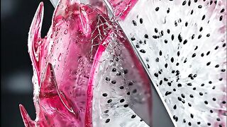 Cutting a Crystal Dragon Fruit | Hyper-Realistic AI ASMR