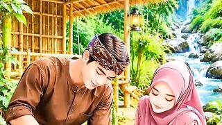 "Building our dream home with love 💜" (atau) "Love, hard work, and a bamboo house 🏡" (atau) "Together we build our world 💜"