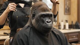 Gorilla dapet Haircut Fade dari Barber Cantik! 💈✨