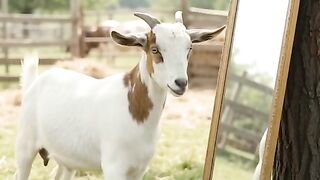 Goat Sees Herself in the Mirror for the First Time 😂🐐🪞 | Funniest Reaction!