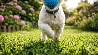A Alegria de um Cachorrinho Brincando no Jardim!