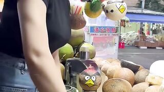 Most Satisfying Street Food Coconut Peeling Skill