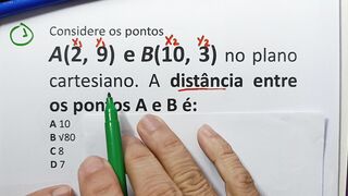 Distância entre dois pontos no plano cartesiano