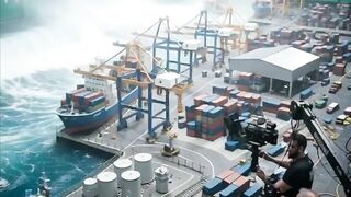 Filmmaking Container Port Storm Simulation 3