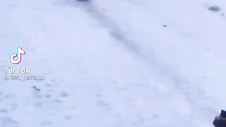 funny snow skating