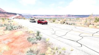 Cars vs Unfinished Road – BeamNG.Drive.