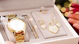 Dê uma olhada em Conjunto Elegante De Relógio De Quartzo Feminino Com 6 Peças