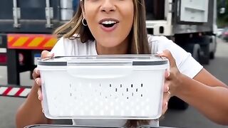 Organizador Geladeira 5L Transparente com Cesto Ventilação Drenagem