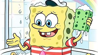 Bob Esponja Pregando sobre a Arca de Noé”** em inglês:  SpongeBob Preaching About Noah’s Ark