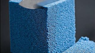 Slicing a Blue Kinetic Sand Block | Crispy ASMR Sounds