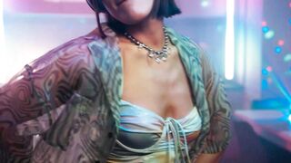 Beautiful Woman Enjoying Music and Dancing