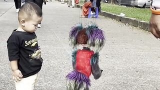 Duel boneka tali dig dig he dengan adek genteng gembul seru banget