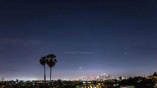 SpaceX Falcon 9 Timelapse Above Downtown Los Angeles in 4K - October 7th 2018.
