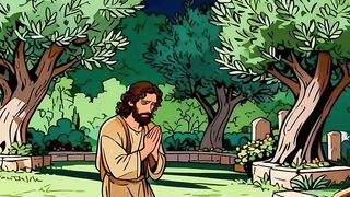 Jesus Cristo fazendo oração no jardim das Oliveira