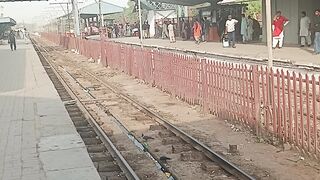 Train coming at the railway station platform