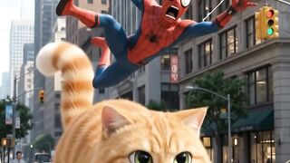 🕷️ Spider-Man Saves a Giant Cat! 🐆🔥 | Epic Rescue | Viral Short