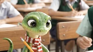 🐍 Snake Taking an Exam in the Classroom 😂 | Funny AI Video