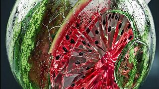 Slicing a Crystal Watermelon | Hyper-Realistic AI ASMR