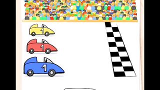 The blue car must win the race .! Brain test level 346!