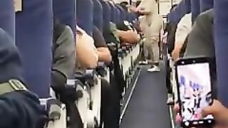 Beautiful cabin crew check passengers.mp4