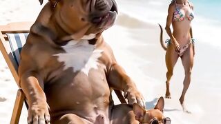 puppy na praia