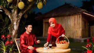 "Romantic night — husband and wife share a peaceful moment 🕊️🌹"