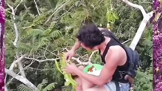 **A Man Eating Petai While Sitting High Up in a Tree 🌳😮**